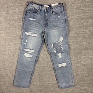 Jelly Jeans Women Size 9 Tapered Jj2018s Distressed Light Wash Fringe Hem